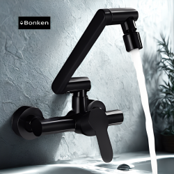 Επιτοίχια Μπαταρία Κουζίνας Σπαστή Inox Μαύρη Bonken ST-010310