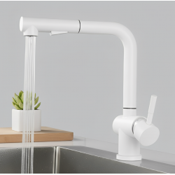 Μπαταρία Κουζίνας Λευκή Ντουζ Ιnox Bonken ΗΤ-5341