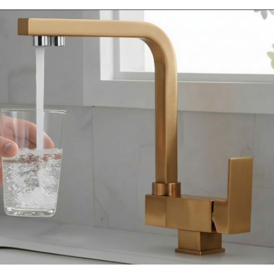 Τρίοδη Μπαταρία Κουζίνας Metallic Bronze Σπαστή Bonken HT-7004