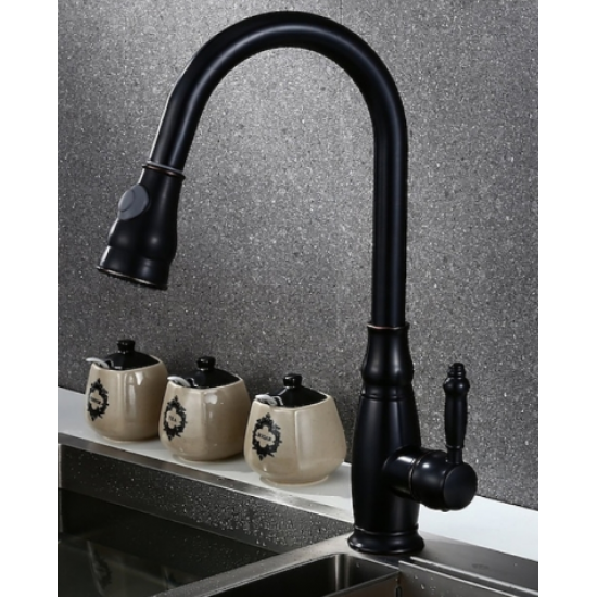 Μπαταρία Κουζίνας Ντουζ Antique Μαύρο-Bronze Bonken HT-6820