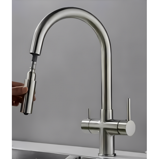 Τρίοδη Μπαταρία Κουζίνας Inox-Mat Ψηλή Bonken HT-6910