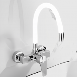 Επιτοίχια Μπαταρία Κουζίνας Σπαστή Λευκή Bonken HT-1794