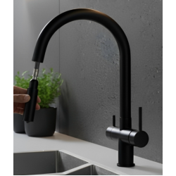 Τρίοδη Μπαταρία Κουζίνας Ντους Μαύρη Bonken ΗΤ-6911