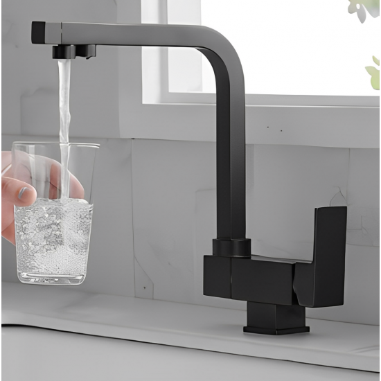 Σπαστή Τρίοδη Μπαταρία Κουζίνας Μαύρη Bonken ST-7002Β