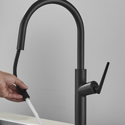 Μπαταρία Κουζίνας Ψηλή Ντουζ Μαύρη Ανοξείδωτο Ατσάλι SUS304 Bonken HT-3805