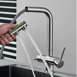 Τρίοδη Μπαταρία Κουζίνας Inox Mat Bonken ST-082918MN