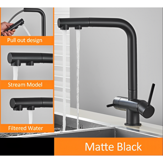 Τρίοδη μπαταρία κουζίνας μαύρη Bonken 7002Β