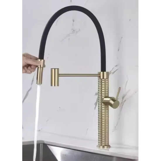 Μπαταρία Κουζίνας Ψηλή Σπαστή Μαύρη-Gold Bonken HT-9125