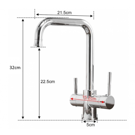 Τρίοδη Μπαταρία Κουζίνας Χαμηλή Chrome Bonken HT-3005