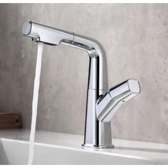 Μπαταρία Κουζίνας Chrome Χαμηλή Ντουζ Bonken HT-4086