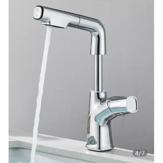 Μπαταρία Κουζίνας Chrome Χαμηλή Ντουζ Bonken HT-4086