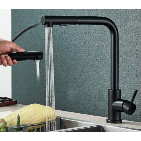 Μπαταρία Κουζίνας με Ντουζ Stainless Μαύρη Bonken 8708-1