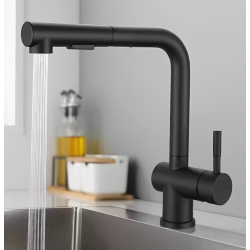 Μπαταρία Κουζίνας Μαύρη Ντουζ Ιnox Bonken ΗΤ-5342