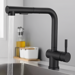 Μπαταρία Κουζίνας Μαύρη Ντουζ Ιnox Bonken ΗΤ-5342