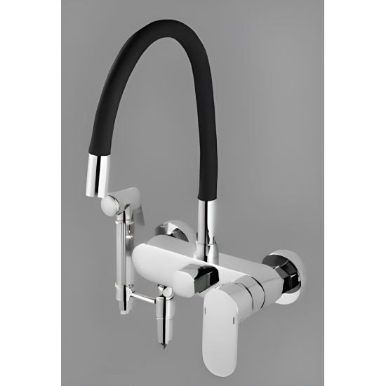 Επιτοίχια Μπαταρία Κουζίνας Μαύρη-Chrome Σπαστή Lorenzo