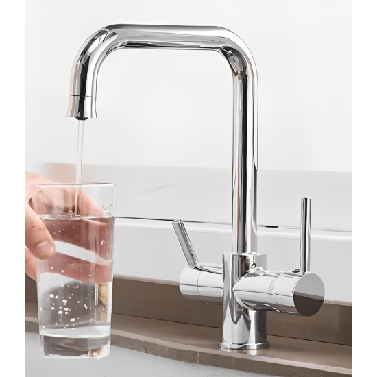 Τρίοδη Μπαταρία Κουζίνας Χαμηλή Chrome Bonken HT-3005