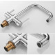 Τρίοδη Μπαταρία Κουζίνας Χαμηλή Chrome Bonken HT-3005