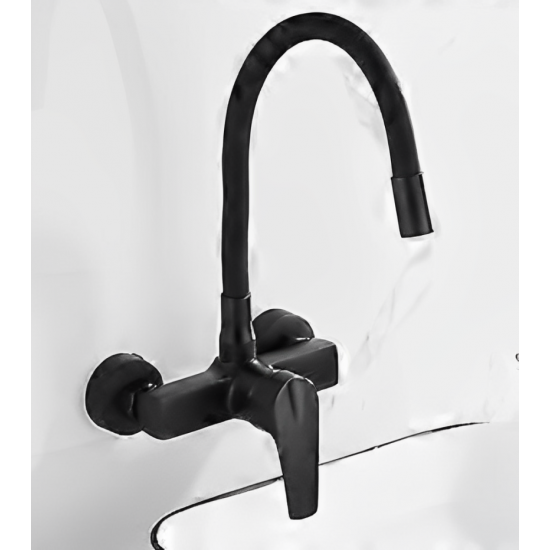 Επιτοίχια Βρύση Κουζίνας Μαύρη Σπαστή Bonken HT-4507