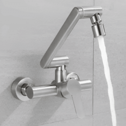 Επιτοίχια Βρύση Κουζίνας Inox-Mat Σπαστή Χαμηλή Bonken ST-010308