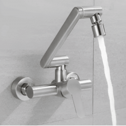 Επιτοίχια Βρύση Κουζίνας Inox-Mat Σπαστή Χαμηλή Bonken ST-010308