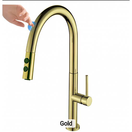 Μπαταρία Κουζίνας Gold με Συρόμενο Ντουζ Bonken 731