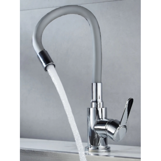Μπαταρία Κουζίνας Σπαστή Inox Chrome-Γκρι Bonken HT-412