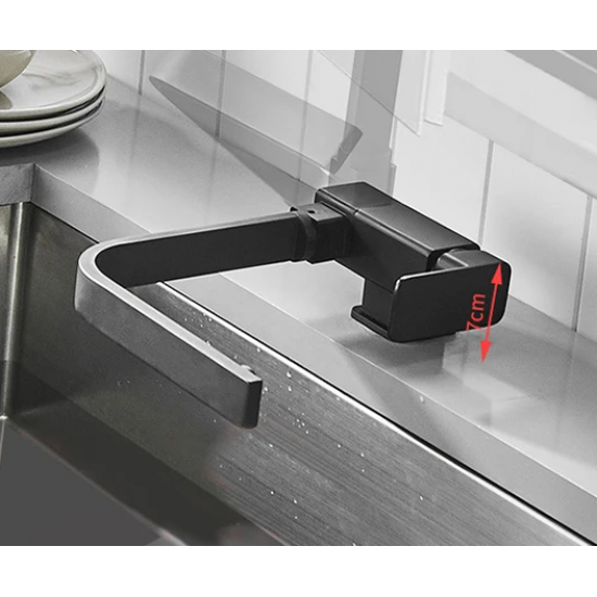 Σπαστή Τρίοδη Μπαταρία Κουζίνας Μαύρη Bonken ST-7002Β