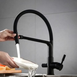 Τρίοδη Μπαταρία Κουζίνας Μαύρη Σπαστή Stocco ST-0105