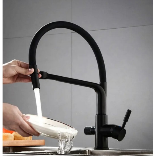 Τρίοδη Μπαταρία Κουζίνας Μαύρη Σπαστή Stocco ST-0105