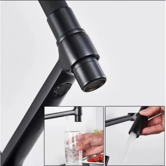 Τρίοδη Μπαταρία Κουζίνας Μαύρη Σπαστή Stocco ST-0105