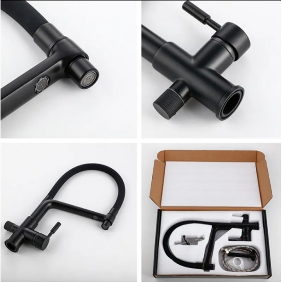 Τρίοδη Μπαταρία Κουζίνας Μαύρη Σπαστή Stocco ST-0105