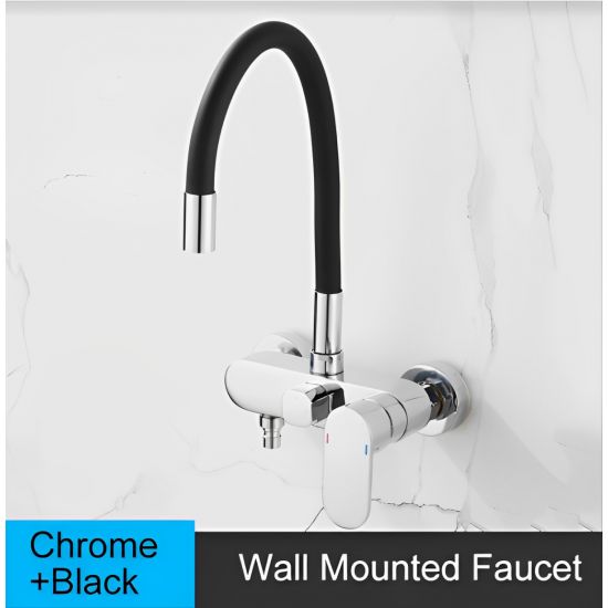 Επιτοίχια Μπαταρία Κουζίνας Black-Chrome Bonken