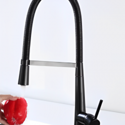 Μπαταρία Κουζίνας Ψηλή Σπαστή Μαύρη με Συρόμενο Σπιράλ Bonken HT-6075