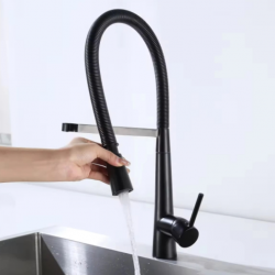 Μπαταρία Κουζίνας Ψηλή Σπαστή Μαύρη με Συρόμενο Σπιράλ Bonken HT-6075