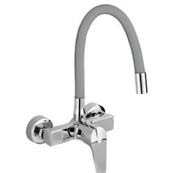 Επιτοίχια Μπαταρία Κουζίνας Σπαστή Chrome/Γκρι Bonken HT-1792