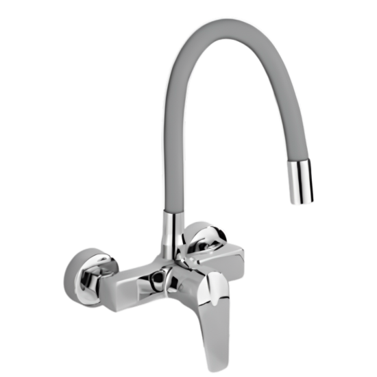 Επιτοίχια Μπαταρία Κουζίνας Σπαστή Chrome/Γκρι Bonken HT-1792