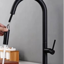 Μπαταρία Κουζίνας Ψηλή Ντουζ Μαύρη SUS304 Bonken HT-3806