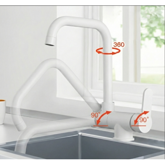 Μπαταρία Κουζίνας Λευκή Σπαστή Bonken HT-9011