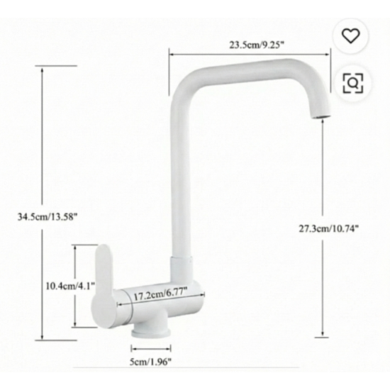 Μπαταρία Κουζίνας Λευκή Σπαστή Bonken HT-9011