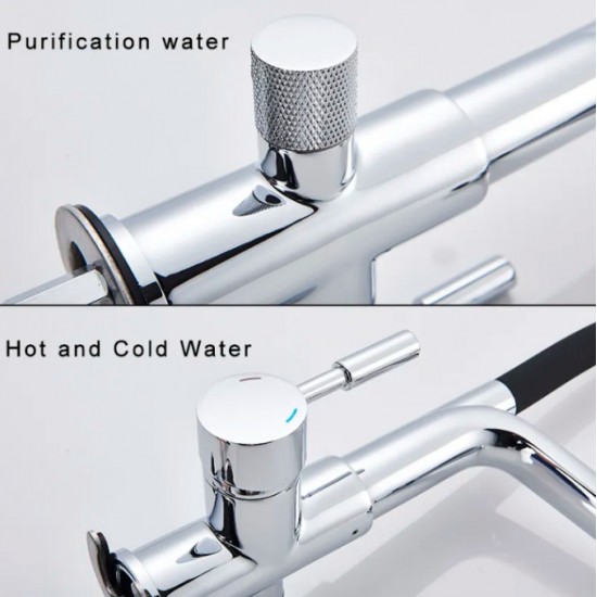 Τρίοδη Μπαταρία Κουζίνας Μαύρη-Chrome Σπαστή Stocco ST-0104