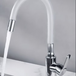 Μπαταρία Κουζίνας Σπαστή Inox Chrome-Λευκή Bonken HT-413 Μπαταρία Κουζίνας Σπαστή Inox Chrome-Λευκή Bonken HT-413