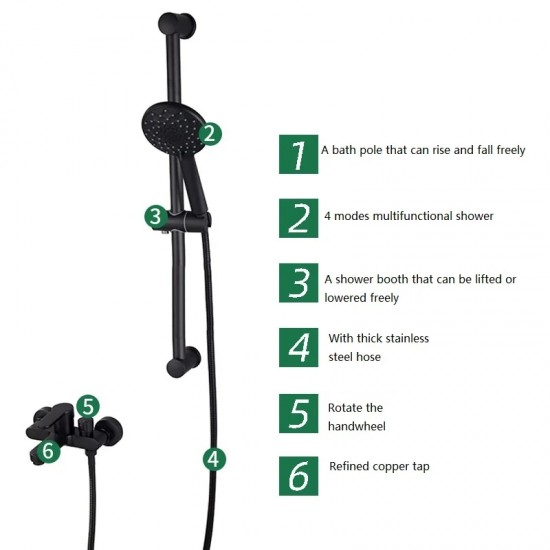 Μπαταρια Μπανιου Μαυρη πληρες σετ  CT-360