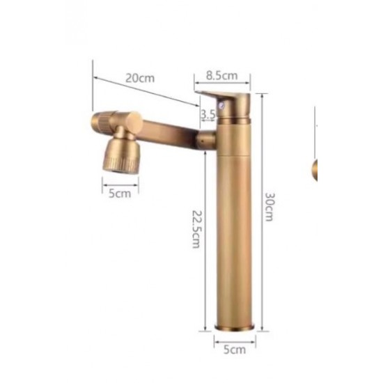 Μπαταρία Νιπτήρα Bronze Ψηλή Σπαστή HT-1444