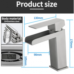 Μπαταρια Νιπτηρα Inox Stainless 304 Καταρρακτης Anatolio 