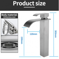 Νιπτηρος Μπαταρια Ψηλη Inox Mat Stainless Livia