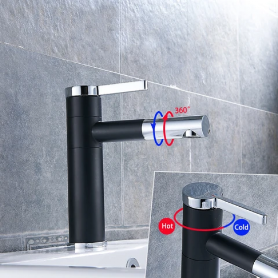 Νιπτηρος Μπαταρια Μαυρη-Chrome Giacomo