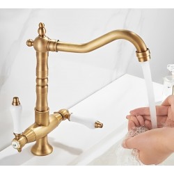 Μπαταρία Νιπτήρα Bronze Retro Antique Bonken HT-4601