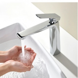 Μπαταρία Νιπτήρα Chrome Χαμηλή Bonken HT-7273