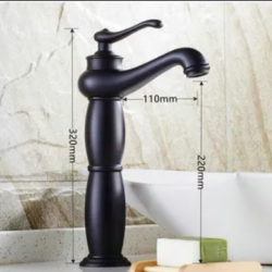 Νιπτηρος Μπαταρια Ψηλη Μαυρη Brass 504