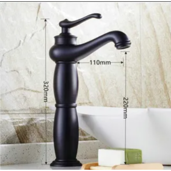 Νιπτηρος Μπαταρια Ψηλη Μαυρη Brass 504